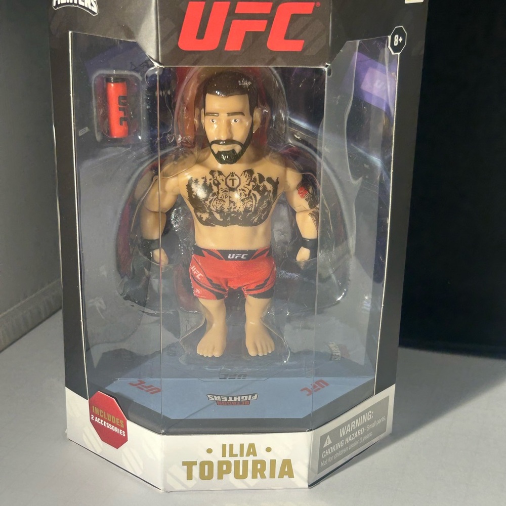 UFC Ilia Topuria Figure with Red Shorts and Black Tattoos